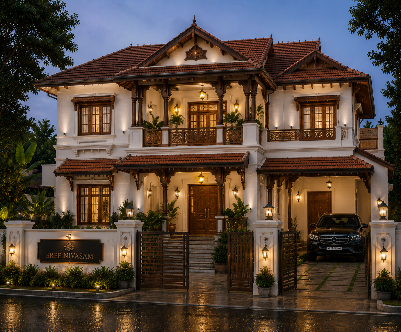Colonial villa elevation