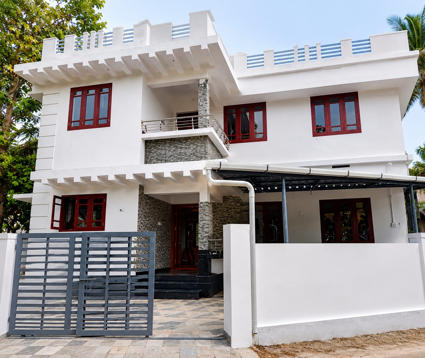 Completed duplex villa built by Legacy Homes in Thrissur, Kerala